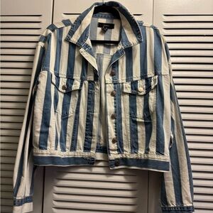 Forever 21 Blue and White Striped Jacket